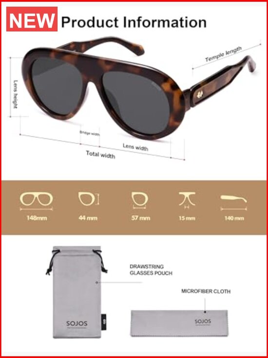 Trendy Oversized Polarized Aviator Sunglasses Retro 70s UV400 Protection Unisex main image 5
